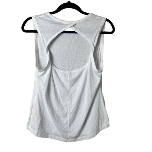 ANTHROPOLOGIE Twist Back White Tank Top Athletic Size Medium - Picture 1 of 9